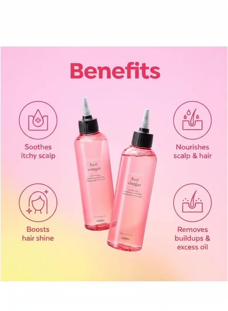 A'PIEU Raspberry Scalp Vinegar Hair Rinse | 200 ml – pH Balancing & Clarifying Treatment - Image 2